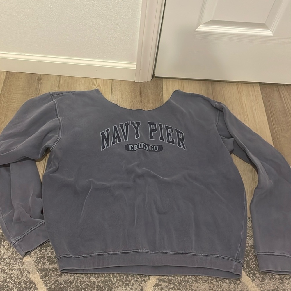 Cut crewneck navy Chicago sweatshirt